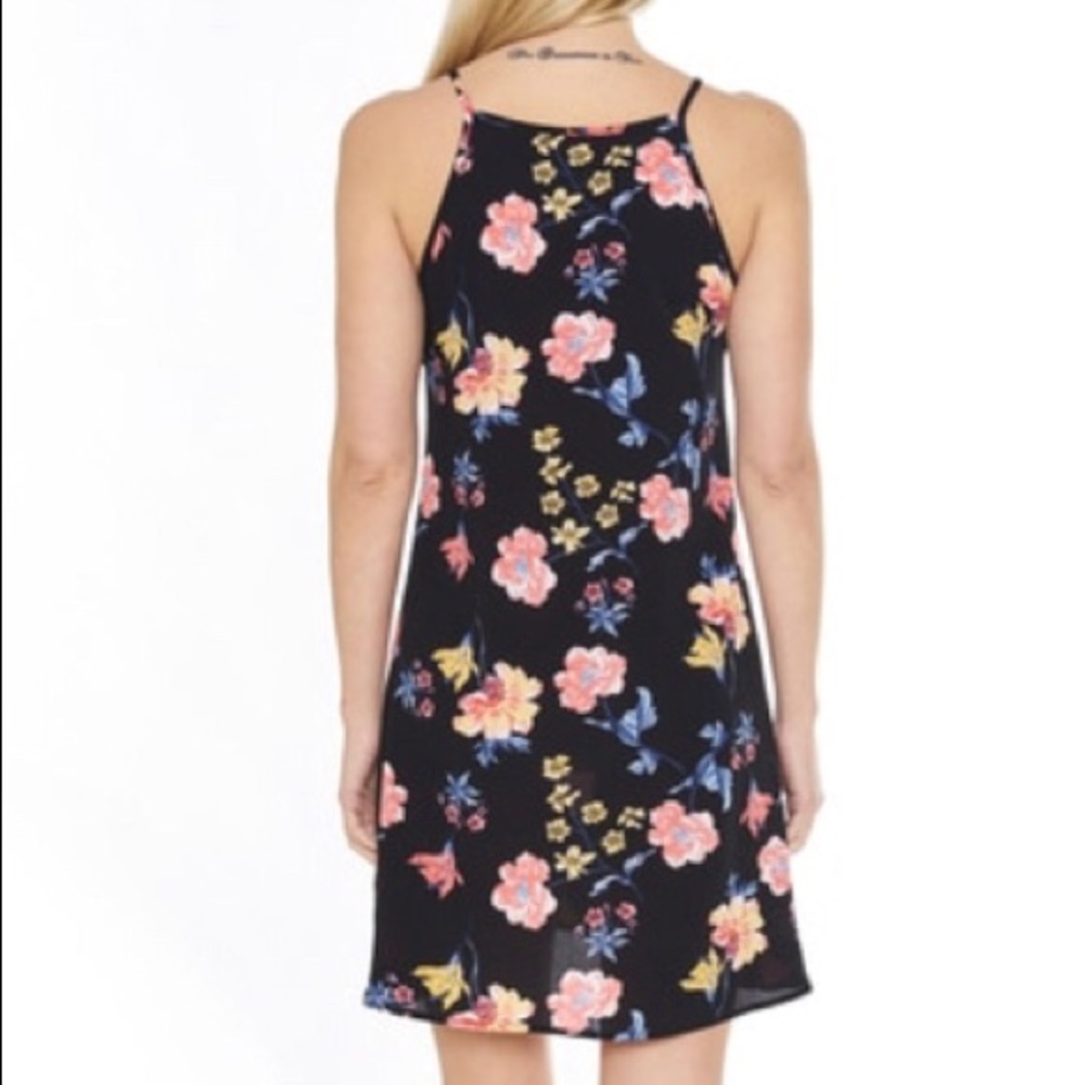 SALES ❗️Black Floral Halter Mini Dress - Picture 7 of 7